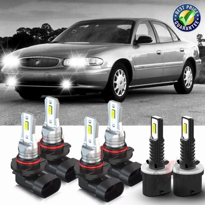 For Buick Century 1997-2004 6x LED Headlight High Low Beam + Fog Light Bulbs Kit - Image 1 of 4