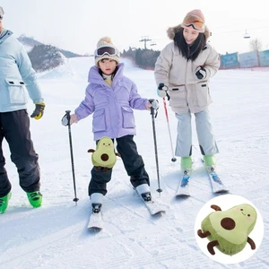  1 Pair Knee Pads For Skating Skiing - Plush Avocado Shin Guards Adjustable For - Picture 1 of 17