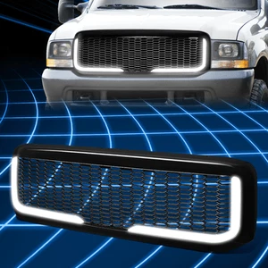For 99-04 Ford F250-550 Superduty LED DRL Mesh Bumper Grill Grille Replacement - Picture 1 of 10
