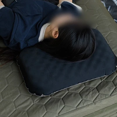 Neck Support Pillow Inflatable Camping Pillow Adjustable Height Foldable Design - Image 1 of 4