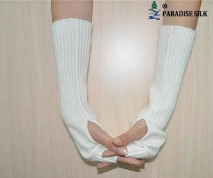 Mezcla de cachemira Tejido acanalado Guantes largos sin dedos Brazo Mitten Warmmer - Imagen 1 de 2