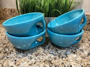 Set of 4 Original Buddha Bowls by Elan McPherson RARE BLUE COLOR! All MINT!! - Picture 1 of 5