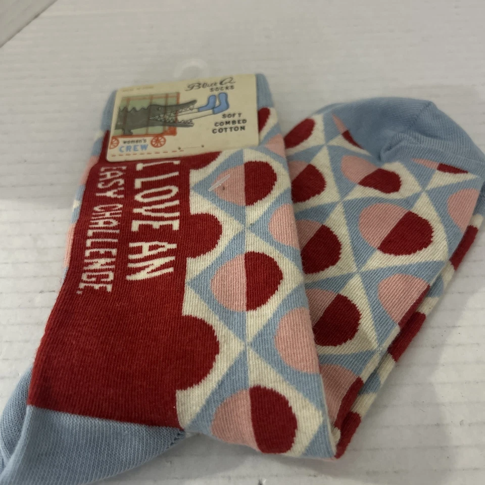 Calcetines de algodón peinado Blue Q humorísticos para mujer - I Love An Easy Challenge  Foto 1 de 1