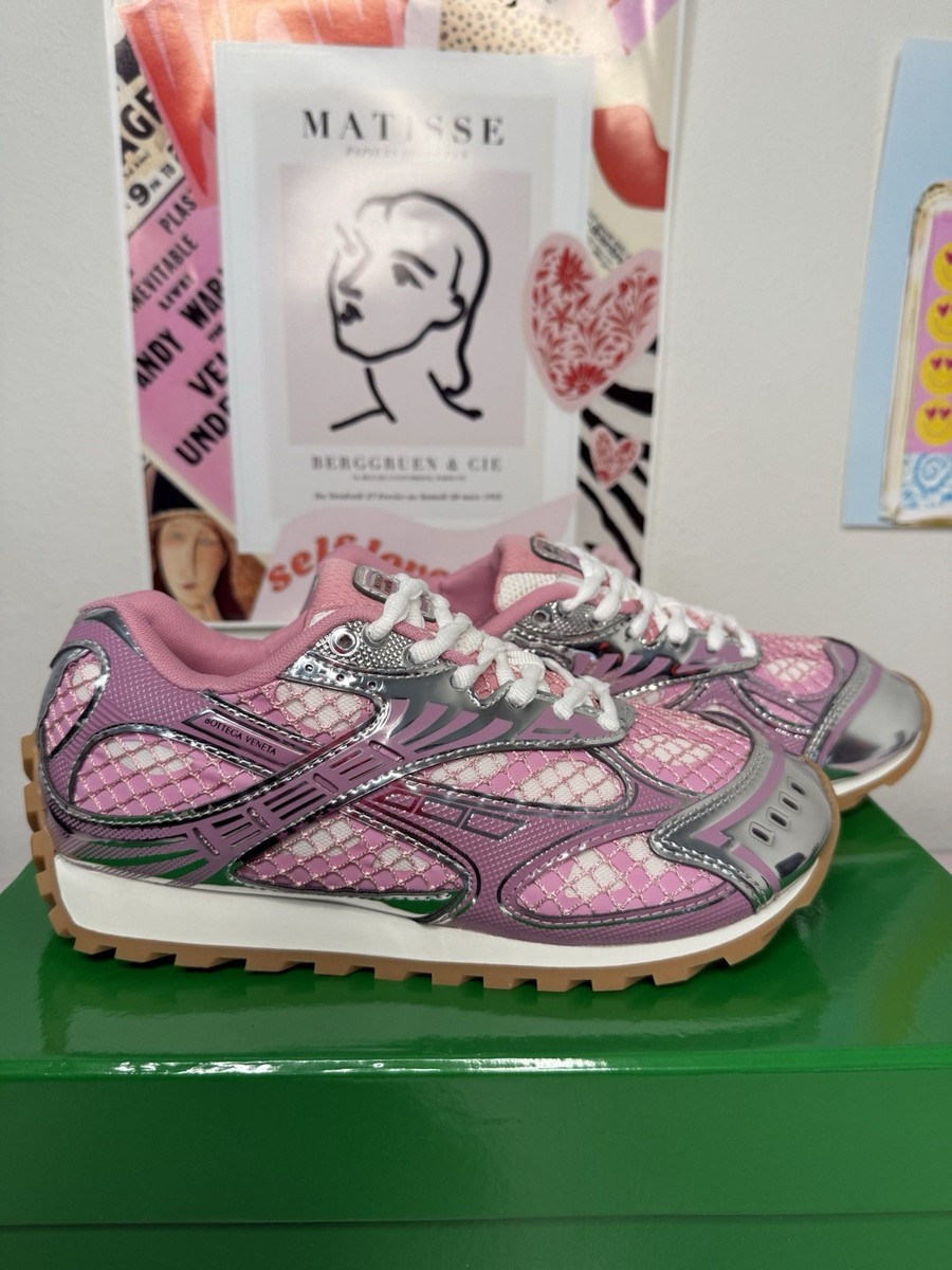 BOTTEGA VENETA 編み込みスニーカー スモーキーピンク　37 BOTTEGA VENETA 編み込みスニーカー スモーキーピンク - メルカリ