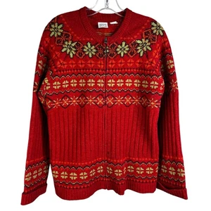 Vintage Field Gear Strickjacke Pullover Damen S Rot Nordic Shetland Wolle GrannyCore - Bild 1 von 8