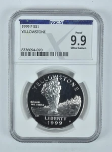 1999-P Yellowstone Commemorative Silver Dollar Proof 9.9 UCAM NGC X NGCX - Picture 1 of 5