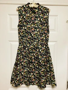 Tory Burch $350 Ryder Black Floral ๐ผ Sleeveless Silk Dress Size 6 Excellent! - Picture 1 of 13