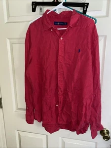 Ralph Lauren Button Down Hemd Gr. XL Langarm Rot - Bild 1 von 3