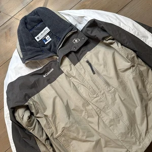 Columbia Jacket Mens XL Tan Brown Interchange 3-in-1 Zip-In Fleece Liner Winter - Picture 1 of 13