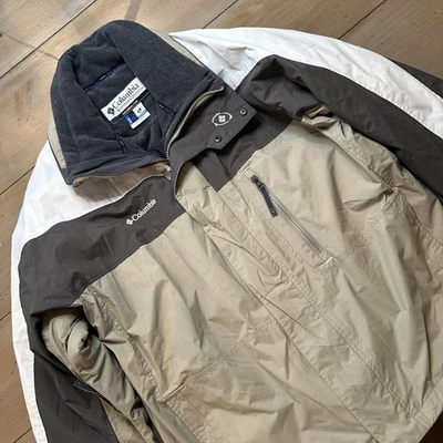 Columbia Jacket Mens XL Tan Brown Interchange 3-in-1 Zip-In Fleece Liner Winter - Image 1 of 4