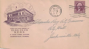 1932 Sta. A, Jacksonville, Florida Cover with Classic Elks Club Cachet -- DPO ~ - Picture 1 of 1