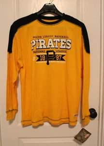 NWT Pittsburgh Pirates MLB Stitches Long Sleeve Thermal Shirt Mens L - Picture 1 of 8