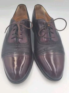 Zapatos de vestir CAPORICCI para hombre talla 9,5 D cuero borgoña italiano puntera Oxford - Imagen 1 de 15