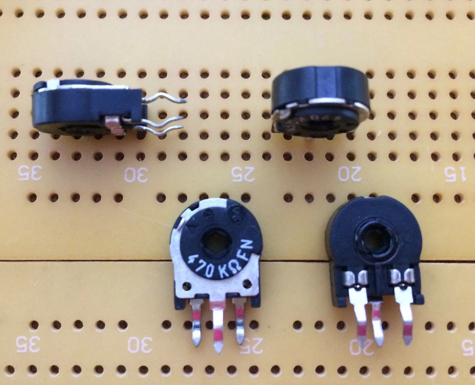 470k Ohm Lin 1-Turn Trimmer Potentiometer Vertical Hex Side Adj 9mm Multi Qty - Bild 1 von 1