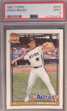 1991 Topps Craig Biggio Astros 565 PSA 9 MINT
