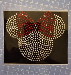 Minnie Mouse Crystal Rhinestone Iron On/ heat press Hot fix Transfer Motif ss10 - Picture 1 of 7