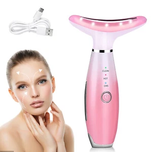 Pretfy Neck Massager Led Photon Therapy Heating Neck Skin Lifting Pink F8K8 - Picture 1 of 7