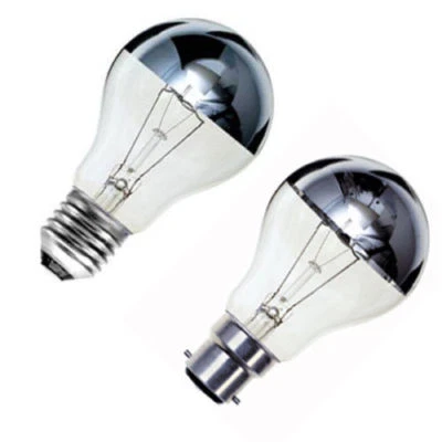 2x Crown Silver Top Reflector Dimmable GLS Light Bulb 100Watt 60Watt BC & ES   - Image 1 of 3