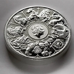 2021 Queen's Beast Collection moneta completa 2 oz 9999 moneta d'argento leone grifone - Foto 1 di 9