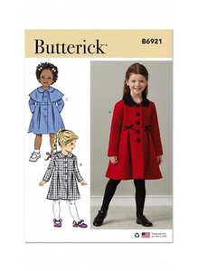 Cappotto bambino Butterick MOTIVO CUCITO B6921 taglie 2-5 o 6-8 - Foto 1 di 7