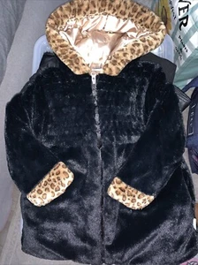 Bon Bebe Black Leopard Velvet Jacket 4 Years New - Picture 1 of 2