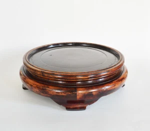 20,5 cm. GROSSER FEIN GESCHNITZTER ANTIKER CHINESISCHER HARTHOLZ VASENSTÄNDER CHINA - Bild 1 von 6