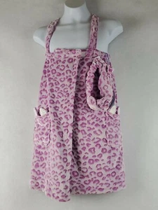 Girls' S/M Animal Print Spa Wrap Robe - Towel (Pink) Flame resistant. MTM. - Picture 1 of 12