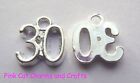 Number Thirty '30' Charms Pendants Beads 5 X Silver Plated