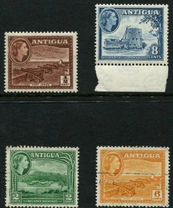 ANTIGUA STAMPS QEII 1953-62, SG120a MM, SG122 Used, SG126 Used, SG127 MM - G/F - Picture 1 of 7