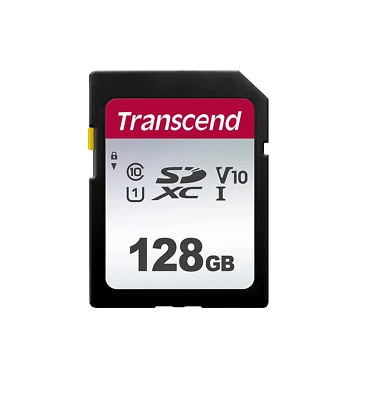 Transcend 128GB SDXC 300S Memory Card UHS- I, C10, U3, V30, 4K, TS128GSDC300S - Bild 1 von 3