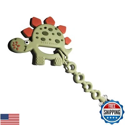 Juguetes para dentición de dinosaurios 3-6 meses con clip para chupete, mordedor de bebé 6-12 meses Foto 1 de 4