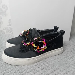 Scarpe da ginnastica Mini Miss KG da bambina nere/bianche Siquence taglia UK 2 / EU 34,5 - Foto 1 di 11