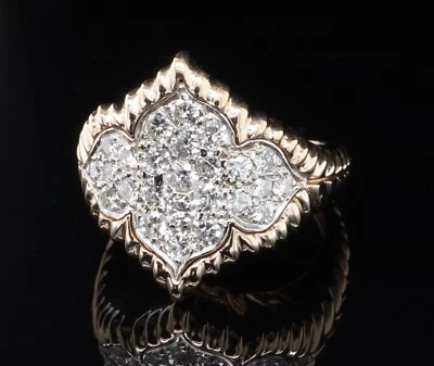 A Vintage 1.20ct G VS Diamond Set 14ct White Gold Cluster Ring Size T Val $7500 Foto 1 de 4
