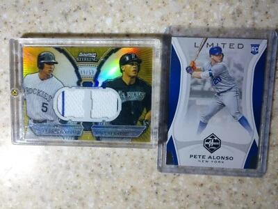 2011 Bowman Sterling Gold Refractor/50 Gonzalez& Giancarlo Stanton &Pete Alonso  - Image 1 of 3
