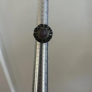 VINTAGE STUNNING STERLING SILVER AMETHYST  POISON SECRET LOCKET RING ~ SIZE 5.5 - Picture 1 of 6