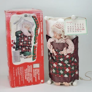 VTG Telco Motion-ettes Sleeping Mrs Santa Claus Animated Snoring w/ Box Tested - Picture 1 of 14