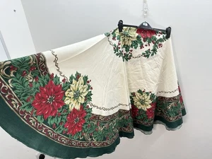 Vintage Weihnachten Weihnachtsstern Stechpalme Runde Tischdecke 174 cm Made in Brazil - Bild 1 von 9