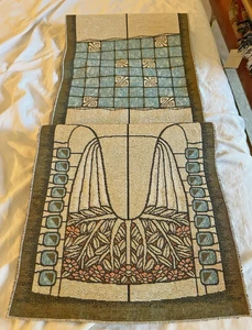 Corredor de mesa tejido textil Art Nouveau Art Deco victoriano sin marca 75" x 12,5" - Imagen 1 de 15