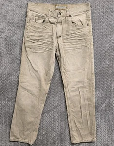 Evolution In Design Jeans Mens Size 36x34 Stacked Y2K Khaki Tan Denim Cotton - Picture 1 of 7