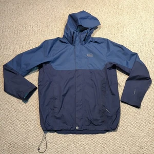 REI Co-op Rainier Rain Jacket Peak 2.5L Ripstop Mens Medium Blue Outdoor - Picture 1 of 11