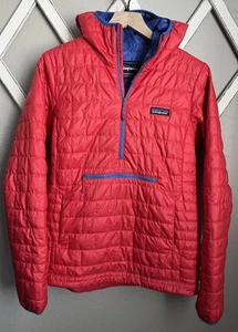 Patagonia Women's M Nano Puff Bivy Pullover Jacket Hooded Primaloft 84196 - Red - Picture 1 of 10