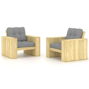 2x Pino Impregnada Hamaca Cojines Patrón de Hoja Terraza Multicolor vidaXL - Imagen 1 de 64