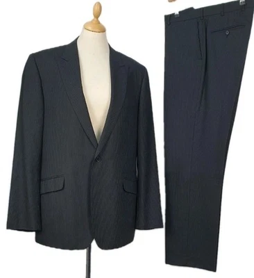 Traje Jaeger Hombre Gris Rayas 100% Lana Talla Pecho 44R Cintura 36 Excelente Estado Foto 1 de 4