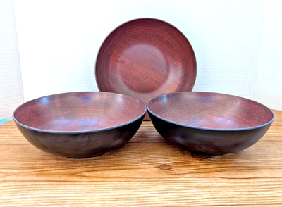 Juego de 3 ensaladeras sopa cereal grano madera melamina marrón Tommy Bahama Foto 1 de 4