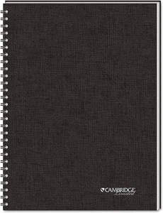 Business Notebook, Legal Ruled Paper, 5" X 8", 80 Sheets, Wirebound, Black - Picture 1 of 12