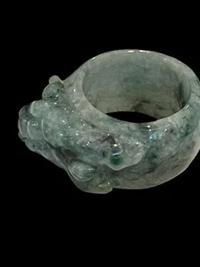 Ring geschnitzt Jadeit Jade Größe 9 - Bild 1 von 3