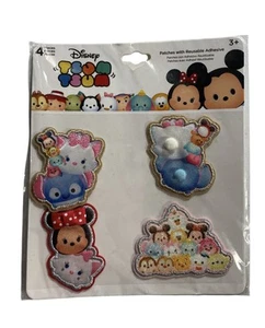 Disney Character Tsum Tsum 4 Reusable Adhesive Sparkle Patches Minnie Kitty Pooh - Picture 1 of 7