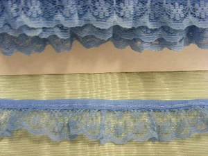 Gathered Dusty Blue Lace 20 metres (133) - Picture 1 of 1