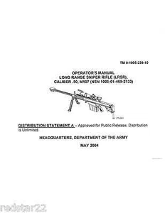 M107 Long Range .50 Cal Sniper Rifle LRSR Manual on CD (Easy to read) - Picture 1 of 3