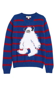 TUCKER + TATE Sweater Blue Surf Stripe Snow Monster Size 5 NWT - Picture 1 of 1